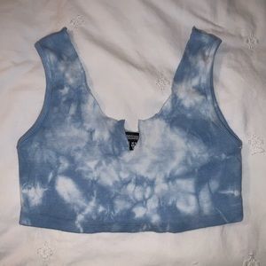 Blue tie dye crop top